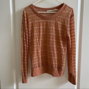 UO Patterned Mesh Long Sleeve Top